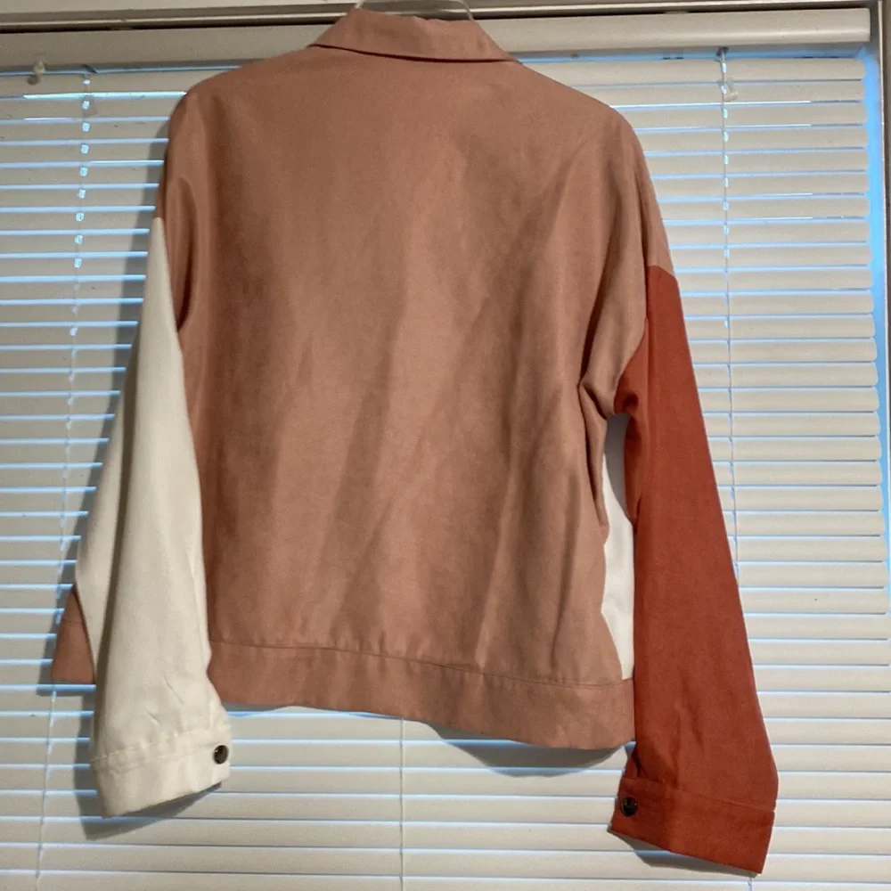 COLOR BLOCK PINK AND WHITE JACKET - Picture 2 of 3